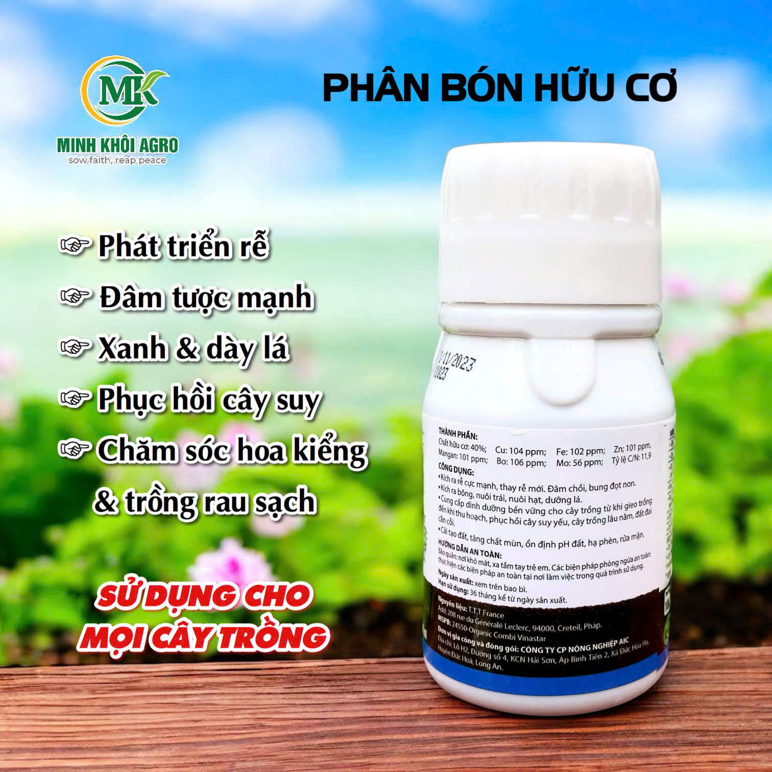 Phân bón hữu cơ F2F Plus - Chai 100ml